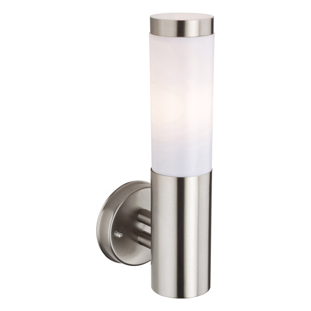 Firstlight Plaza Modern Style Lantern in Stainless Steel and Opal 1