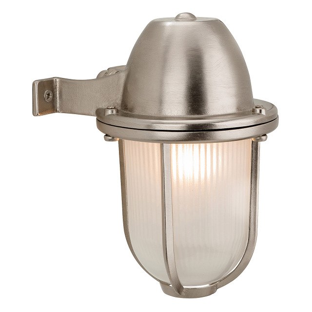 Firstlight Nautic Classic Marine Style Lantern in Solid Brass with Nickel Plating and Frosted 1
