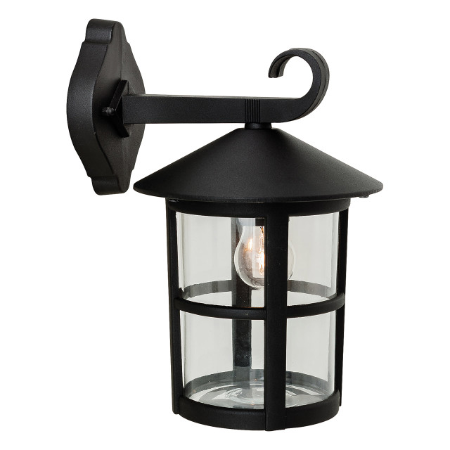 Firstlight Stratford Traditional Style Downlight Lantern in Black and Clear Glass 1