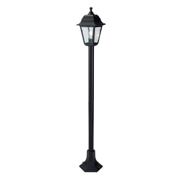 Firstlight Oslo Anti-Corrosion Style Post Lantern in Black and Clear Glass 1