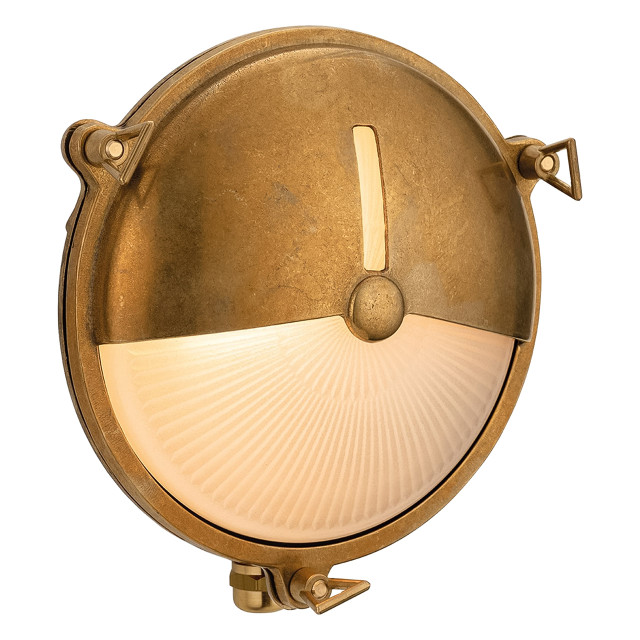 Firstlight Nautic Traditional Style Round Bulkhead Eyelid in Brass and Frosted 1
