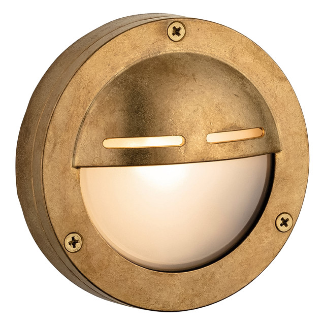 Firstlight Nautic Traditional Style Bulkhead Eyelid in Brass and Frosted 1