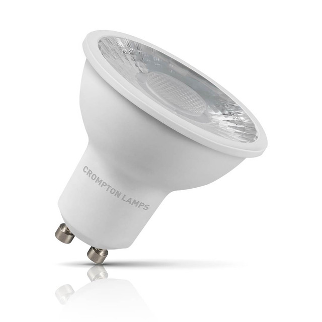 Crompton GU10 Spotlight LED Bulb 5W (50W Eqv) 2700K Warm White Thermal Plastic Clear