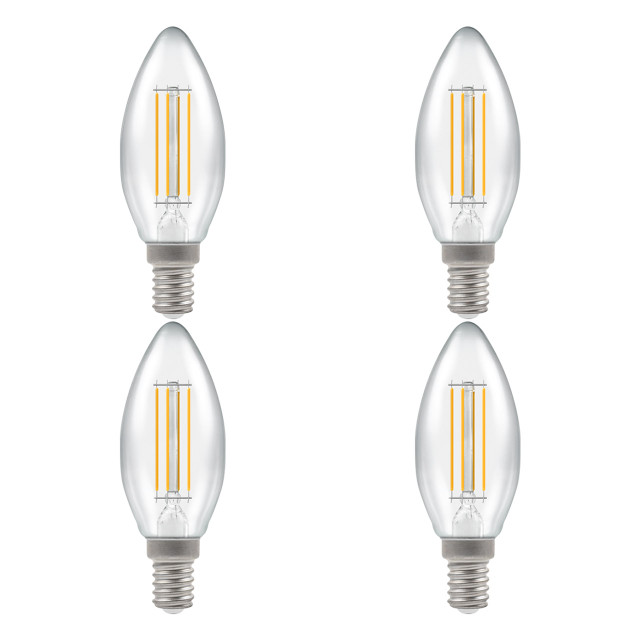 Crompton Candle LED Light Bulb Dimmable E14 5W (40W Eqv) Warm White 4-Pack 1