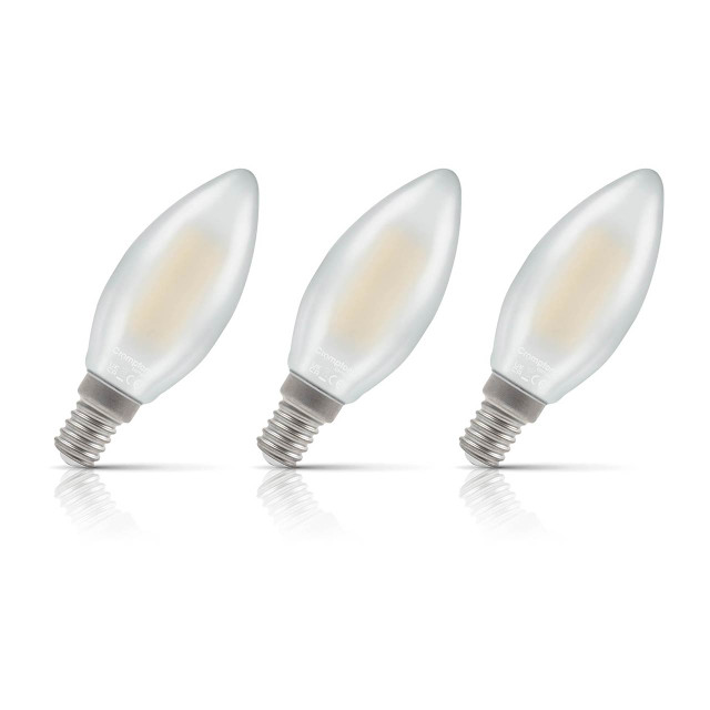 Crompton Candle LED Light Bulb Dimmable E14 5.9W (60W Eqv) Warm White 3-Pack Filament Pearl 1