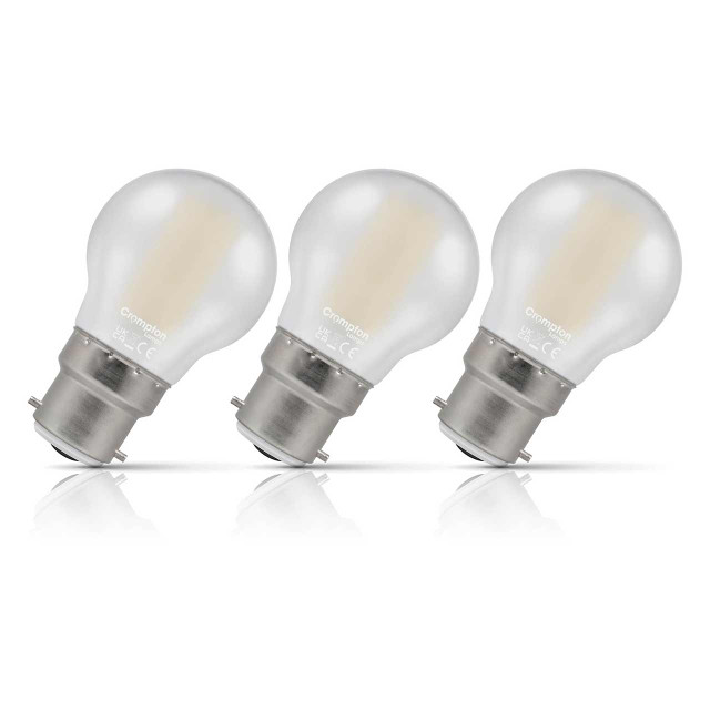 Crompton Lamps LED Golfball 6.5W B22 Filament 3-Pack Warm White Pearl 60W Eqv 1