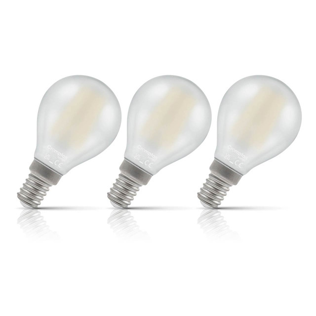 Crompton Lamps LED Golfball 5.9W E14 Dimmable Filament 3-Pack Warm White Pearl 60W Eqv 1