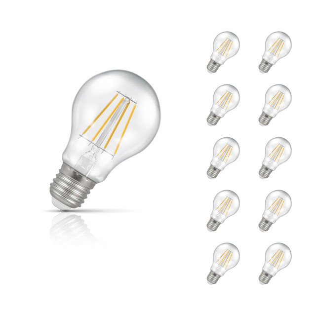 Crompton Lamps LED GLS 9W E27 Dimmable Filament 10-Pack Warm White Clear 75W Eqv 1