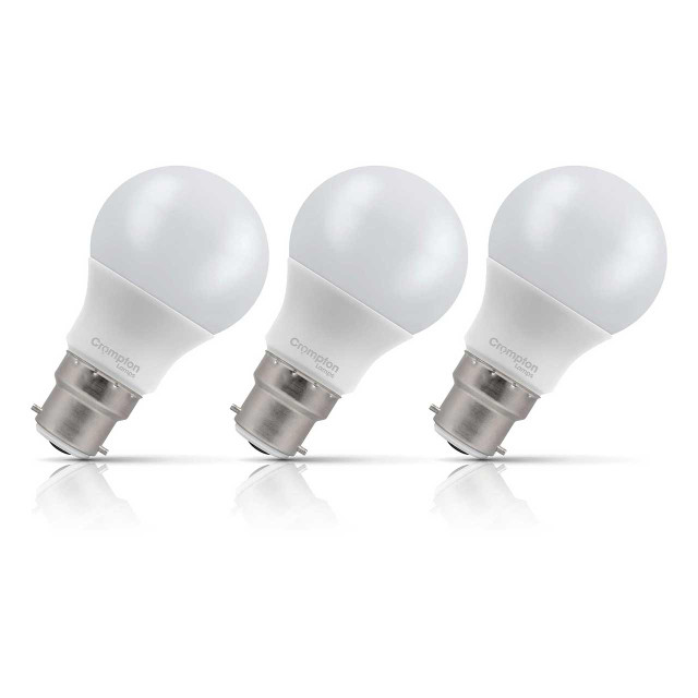Crompton Lamps LED GLS 4W B22 Dimmable 3-Pack Cool White Opal 40W Eqv 1