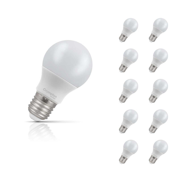 Crompton Lamps LED GLS 7W E27 10-Pack Daylight Opal 60W Eqv 1