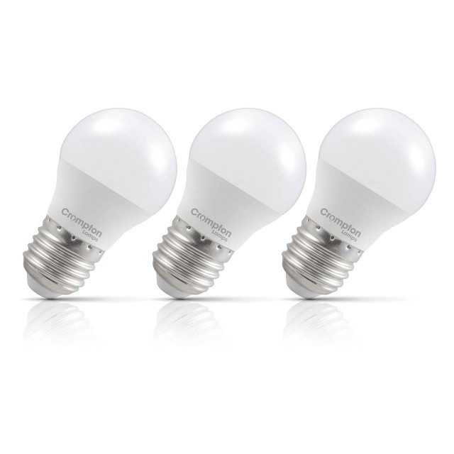 3-Pack Crompton Golfball LED Light Bulbs E27 6.5W (60W Eqv) Dim Warm White Opal Round Screw Frosted 1