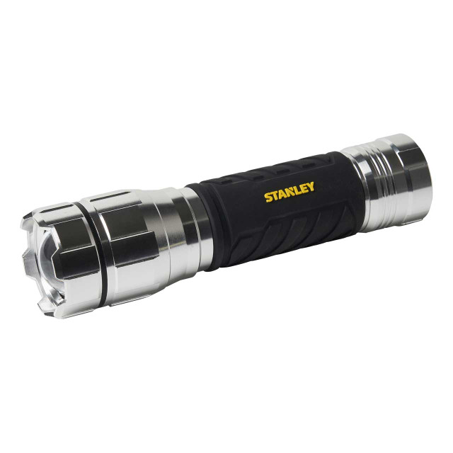 Stanley 1000 lumen Battery Powered LED Hand Torch in Silver & Black 1