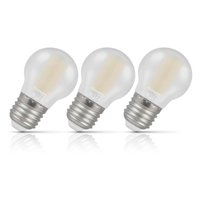 Crompton Golfball LED Light Bulb Dimmable E27 4.2W (40W Eqv) Warm White 3-Pack Filament Pearl