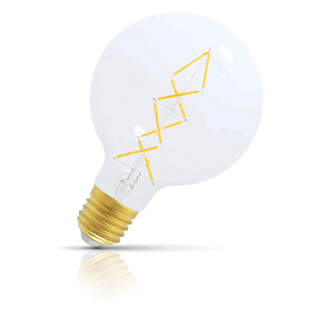 Castello Style Globe LED Light Bulb E27 6.5W (40W Eqv) Dim Extra Warm White Clear G125 Screw Filament Vintage Large