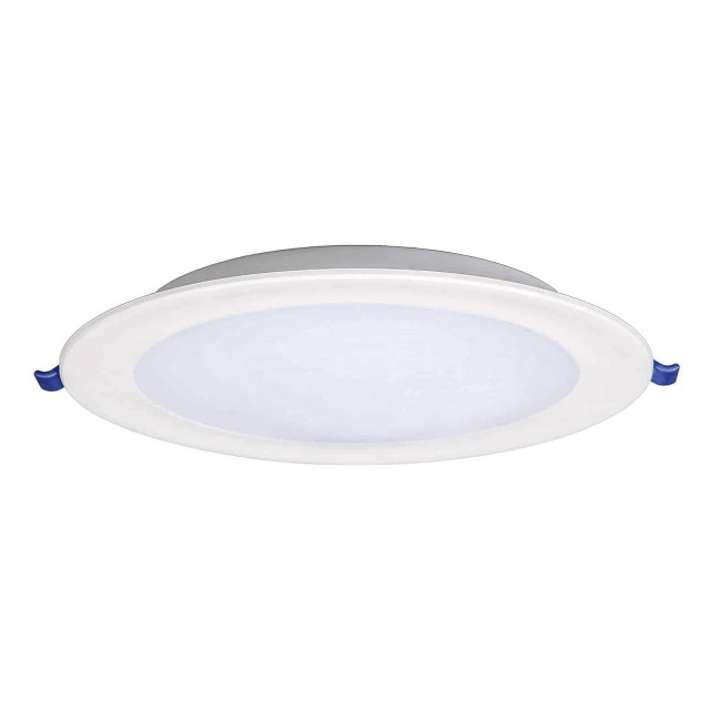 Opus LED Downlight 18W Modern Daylight Opal White Slimline Round Panel Recessed Ceiling Lights