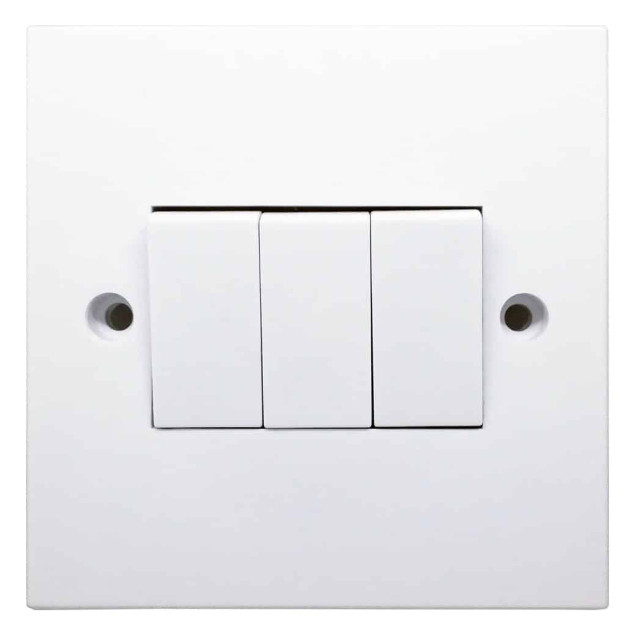 Opus Light Switch White 3-Gang 2-Way