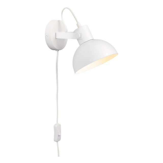 Firstlight Plug-In Wall Wall Spotlight with On/Off Switch in White