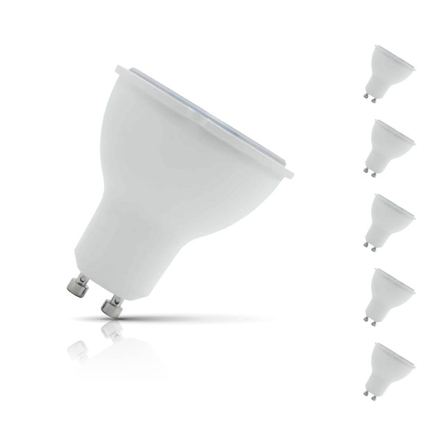 5-Pack Opus GU10 Spotlight LED Light Bulbs 5W (30W Eqv) Dim Daylight Frosted Halogen Replacement 100°