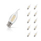Crompton Candle LED Light Bulb Dim Bent Tip B22 4.2W (40W Eqv) Warm White 10-Pack Filament Clear