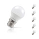 5-Pack Crompton Golfball LED Light Bulbs B22 4.2W (40W Eqv) Dim Warm White Opal Round Bayonet Frosted