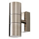 Zink LETO Outdoor Up and Down Wall Light Polished Stainless Steel 1