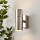 Zink LETO Outdoor Up and Down Wall Light Polished Stainless Steel 4