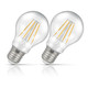 Crompton GLS LED Light Bulb Dimmable E27 7W (60W Eqv) Warm White 2-Pack Filament Clear