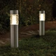 SuperBright Solar Powered LED Bollard Light STELLA 4-Pack White Brushed Stainless Steel 2