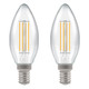 Crompton Candle LED Light Bulb Dimmable E14 4.2W (40W Eqv) Warm White 2-Pack Filament Clear