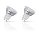 2-Pack Crompton GU10 LED Bulbs 3.7W (50W Eqv) Warm White Clear Halogen Replacement Twist and Lock 35°