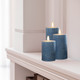 Festive Battery Operated Wax Firefly Pillar Candles With Timer Blue Pack of 3 5