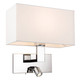 Firstlight Raffles Contemporary Style LED 2-Light Wall Light 1W Warm White Chrome and Cream Shade 1