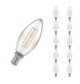10-Pack Crompton Candle LED Light Bulbs E14 2.5W (25W Eqv) Dim Cool White Clear Filament Small Screw