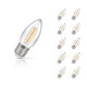 10-Pack Crompton Candle LED Light Bulbs E27 4.2W (40W Eqv) Warm White Clear Filament Screw