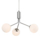 Firstlight Montana Contemporary Style 3-Light Pendant Light in Brushed Steel and Opal Glass 1