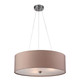 Firstlight Phoenix Contemporary Style 3-Light Pendant Light Brushed Steel with Taupe Shade 1