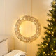 Festive 60cm Battery Operated Lit Champagne Gold Wreath 1