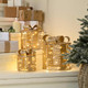 Festive Set Of 3 Battery Operated Lit Champagne Gold Parcels 1