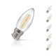 Crompton Candle LED Light Bulb Dimmable B22 5W (40W Eqv) Cool White 5-Pack Clear 1