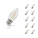 10-Pack Crompton Candle LED Light Bulbs B22 4.2W (40W Eqv) Warm White Pearl Filament Bayonet Frosted