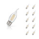 Crompton Candle LED Light Bulb Bent Tip E27 4.2W (40W Eqv) Warm White 10-Pack Filament Clear