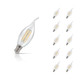 Crompton Candle LED Light Bulb Bent Tip B15 4.2W (40W Eqv) Warm White 10-Pack Filament Clear