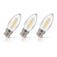 Crompton Candle LED Light Bulb Dimmable B22 6.5W (60W Eqv) Warm White 3-Pack Filament Clear 1