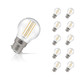 Crompton Lamps LED Golfball 4.2W B22 Dimmable Filament 10-Pack Cool White Clear 40W Eqv 1