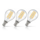Crompton Lamps LED Golfball 6.5W E14 Filament 3-Pack Cool White Clear 60W Eqv 1
