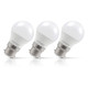 3-Pack Crompton Golfball LED Light Bulbs B22 6.5W (60W Eqv) Dim Cool White Opal Round Bayonet Frosted 1