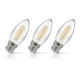 Crompton Candle LED Light Bulb Ultra-Efficient B22 2.2W (40W Eqv) Warm White 3-Pack A-Class Clear
