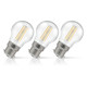Crompton Golfball LED Light Bulb Ultra-Efficient B22 2.2W (40W Eqv) Warm White 3-Pack A-Class Clear