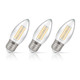 Crompton Candle LED Light Bulb Dimmable E27 4.2W (40W Eqv) Warm White 3-Pack Filament Clear