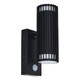 Zink Muto Outdoor Up and Down Wall Light with PIR Sensor in Black 1